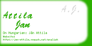 attila jan business card