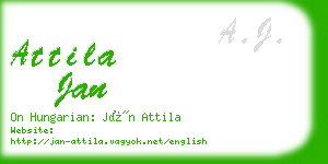 attila jan business card